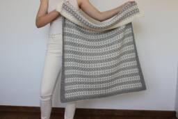 Alpaca Baby Blanket, Jacquard Knit Wool Wrap, Knitted Natural White, Light Beige, Gray Throw, Girl, Boy, Newborn Gift