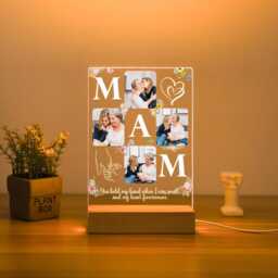 Personalized Photo Night Light, Mother Gifts Acrylic Plaque, Mum Gift From Daughter, Mother's Day Gift, Collage Birthday For Mom - thumbnail 2