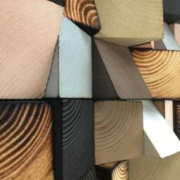 Geometric Wood Wall Art - Handmade Reclaimed Pine, Sound Absorbing - thumbnail 4