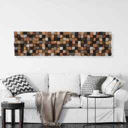 Geometric Wood Wall Art - Handmade Reclaimed Pine, Sound Absorbing - thumbnail 3