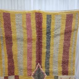 Handmade Moroccan Boujaad Wool Rug - Colorful Abstract Berber Carpet - thumbnail 2