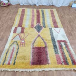 Handmade Moroccan Boujaad Wool Rug - Colorful Abstract Berber Carpet - thumbnail 4