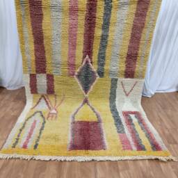 Handmade Moroccan Boujaad Wool Rug - Colorful Abstract Berber Carpet - thumbnail 3