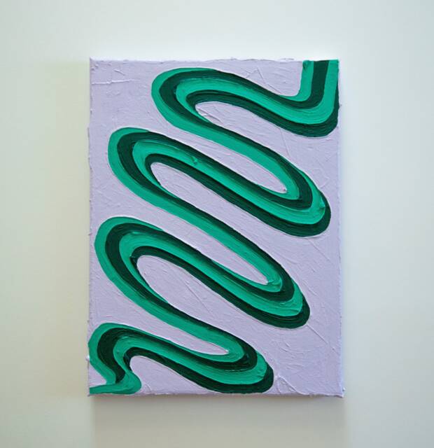 Groovy Textured Wall Art, Colorful Plaster Art On Canvas - 9x12 In - image 1