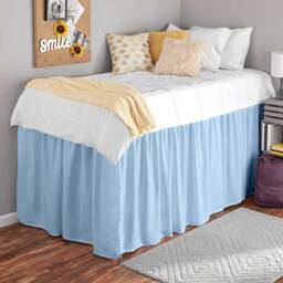 White Cotton Tassel Bed Skirt, Pleated Pom Skirt, Skirt Split Corners, Or Color Options - thumbnail 4