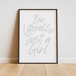 Literally Just A Girl - 05 Trendy Coquette Aesthetic Print, Feminine Pastel Decor, Preppy Home Soft Girl, Funny Girly Quote Wall Art - thumbnail 2
