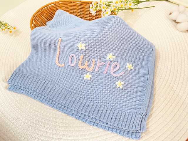 Personalized Baby Blanket With Name - Custom Embroidered Gift For Newborn, Shower Present. Soft Knit Or Minky, Unique Keepsake - image 1