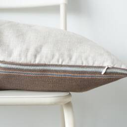 Handwoven Lumbar Pillow Cover Brown Hemp, Karen Tribal Design - 14x24 - thumbnail 2