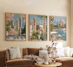 Set Of 3 Beirut Posters, Lebanon Travel Wall Art, Mediterranean City Print Set, Modern Artwork, Coastal Home Decor, Urban Landscape Style - thumbnail 1