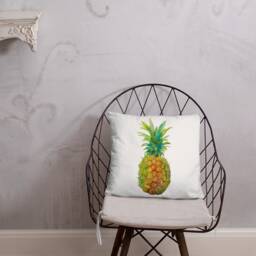 Watercolor Pineapple Basic Pillow - Version 2