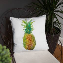 Watercolor Pineapple Basic Pillow - Version 2 - thumbnail 4