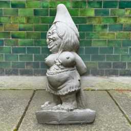 Concrete Gnome With Broom Statue Funny Sculpture Handcrafted Figurine Outdoor Garden Decor Cement Folk Art Gift - thumbnail 4