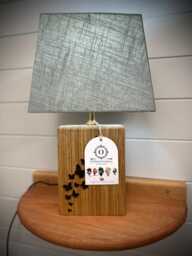Solid Florian Oak Handmade Lamp - Butterfly Design - thumbnail 1
