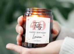 40Th Birthday Gift For Friend Sister Colleague Woman - Special Her Forty Unique Personalized Name Candle - thumbnail 1
