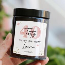 40Th Birthday Gift For Friend Sister Colleague Woman - Special Her Forty Unique Personalized Name Candle - thumbnail 2