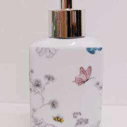 Secret Garden Soap Dispenser Porcelain 200 Ml 7Oz Flowers Butterflies Bees Liquid Pump Hand Decorated UK - thumbnail 3