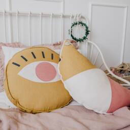 "Linen Pillow Moon Dusty Pink ""Sole E Luna" - thumbnail 2