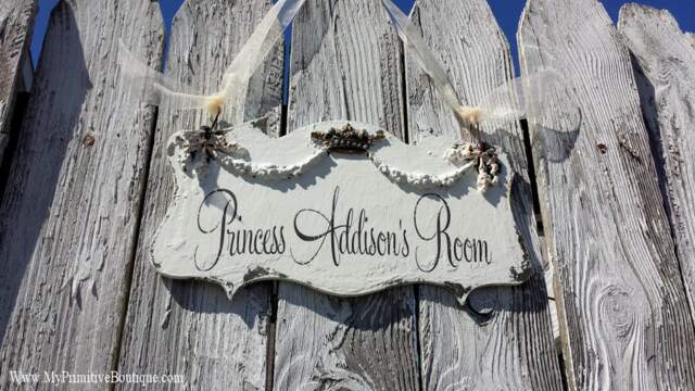 Baby Name Sign - Nursery Wood Distressed Door Wall Decor - image 1