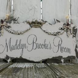 Baby Name Sign - Nursery Wood Distressed Door Wall Decor - thumbnail 2