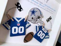 Personalized Baby Football Fr Ame, Dallas Cowboys Gift With Name Origin & Meaning, Nfl Shirt, Nursery Decor, Print - thumbnail 1