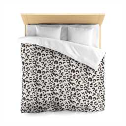 Microfiber Duvet Cover, Leopard Print, Chocolate Cream, Soft Bedding Set, Animal Print Home Decor, Safari Bedroom, Cheetah Kids Room - thumbnail 1