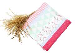 Baby Blanket, Patchwork Blanket in Pink & Mint, Optionally Available As A Set With Cuddly Toy Or Sleeping Bag. Handmade By Bab-Berlin - thumbnail 1