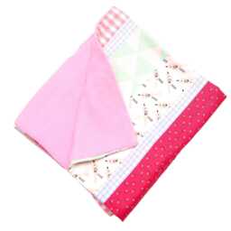 Baby Blanket, Patchwork Blanket in Pink & Mint, Optionally Available As A Set With Cuddly Toy Or Sleeping Bag. Handmade By Bab-Berlin - thumbnail 3