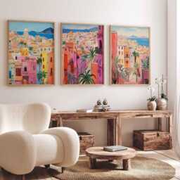 Set Of 3 Palermo Posters, Italy Prints, Sicily Wall Art Set, Italian City Mediterranean Europe Decor - thumbnail 3