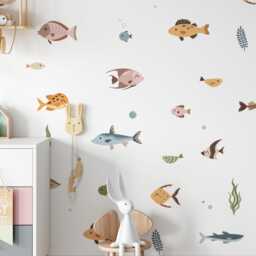 Ocean Fish Wall Decals Sea Animal Nursery Decor - 57 Piece - thumbnail 1