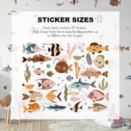 Ocean Fish Wall Decals Sea Animal Nursery Decor - 57 Piece - thumbnail 3