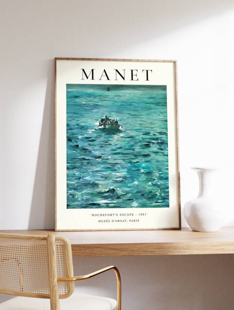 Edouard Manet Poster, Rocheforts Escape, Art Print, Impressionist Art, Water Sea Gift, A1/A2/A3/A4 - image 1