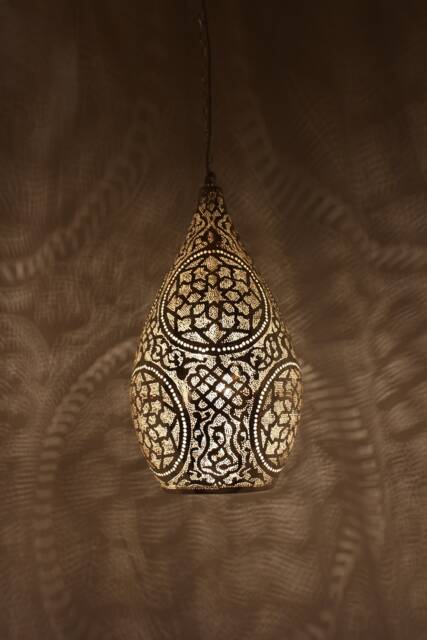 Oriental Brass Lamp, Moroccan Handmade Pendant Light, Hanging Gold Lampshade, Home Decor Lighting & Ceiling Light - image 1