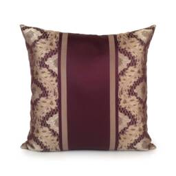 Purple, Tan Gold Pillow, Throw Pillow Cover, Decorative Cushion Accent Sham, Satin Blend, Striped Pattern