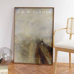 William Turner Exhibition Art Print, J. M. W. Poster, Rain Steam & Speed, Train Railway Art, Office Decor - thumbnail 2