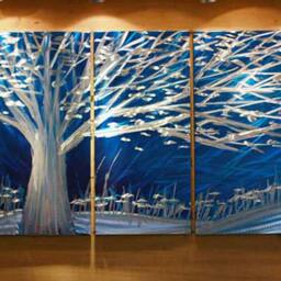 3D Metal Tree Sculpture Wall Art, Modern Abstract Home Decor - thumbnail 2