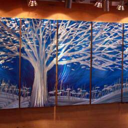 3D Metal Tree Sculpture Wall Art, Modern Abstract Home Decor - thumbnail 3