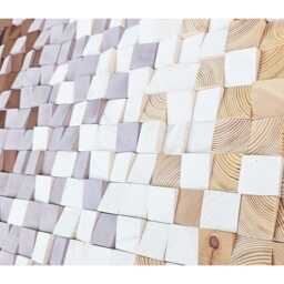 Rustic Brown Wood Wall Art - Farmhouse Kitchen 3D Mosaic Panel - thumbnail 4
