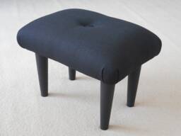 Buttoned Foot Stool Handmade Upholstered Ottoman, Low Stool. S - thumbnail 1