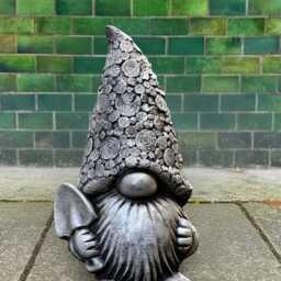 Garden Gnome With Shovel Figurine Concrete Sculpture Handcrafted Whimsical Decoration Outdoor Fantacy Garden Ornament Gnome Art Gift - thumbnail 2