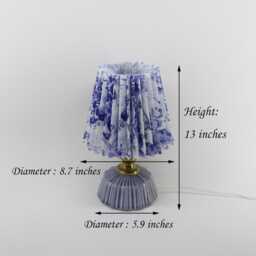 Handmade Blue Pattern Fabric Table Lamp For Home Decor-143# - thumbnail 3