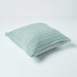 Cotton Cable Knit Cushion Cover 45x45cm - Soft Knitted Sofa Pillow Case - thumbnail 3