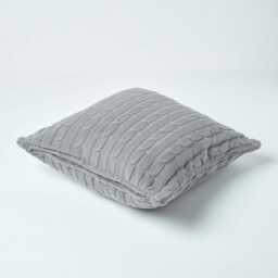 Cotton Cable Knit Cushion Cover 45x45cm - Soft Knitted Sofa Pillow Case - thumbnail 4