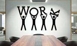 Teamwork Quote Vinyl Wall Decal Office Decor 1723Re - thumbnail 1