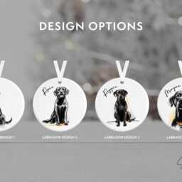 Personalised Dog Christmas Bauble - Black Labrador Gift Ceramic Pet Ornament Secret Santa Lover - thumbnail 4