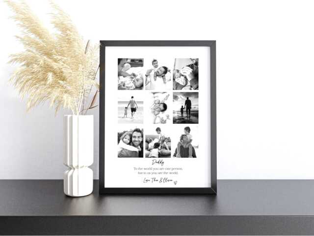 Daddy Personalised Collage Print Photo Frame, Picture Print, Dad Gift For Husband, Father Birthday Gift - image 1