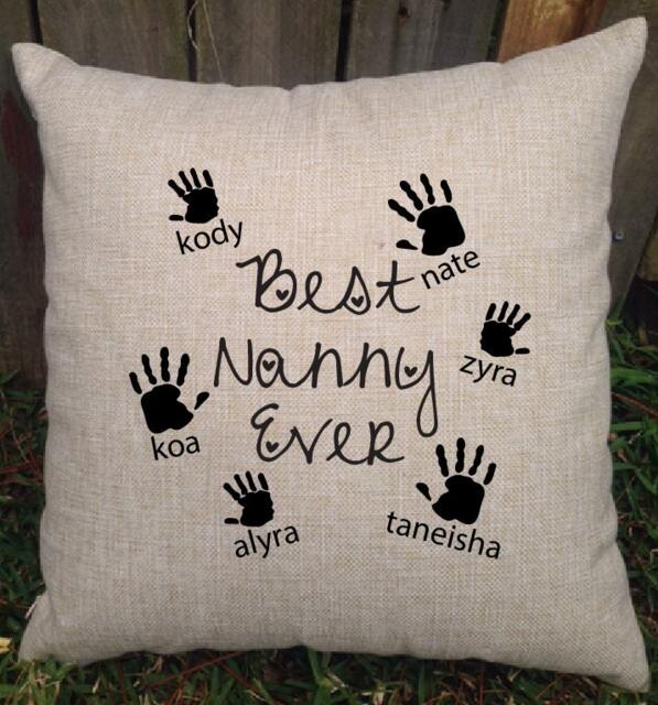 Adorable Nanna, Grandma, Nonna Pillows From The Grandchildren/Grandkids - Customised With Names. Perfect Birthday Or Christmas Gift - image 1
