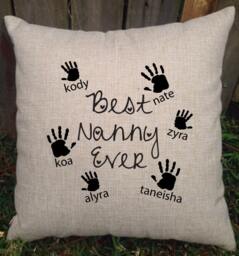 Adorable Nanna, Grandma, Nonna Pillows From The Grandchildren/Grandkids - Customised With Names. Perfect Birthday Or Christmas Gift - thumbnail 1