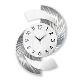 Unique Wall Clock in Silver White Modern Clock, Sculpture, Metal Large Art, Gift - thumbnail 2