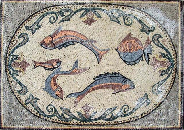 Fish Art Mosaic Rug