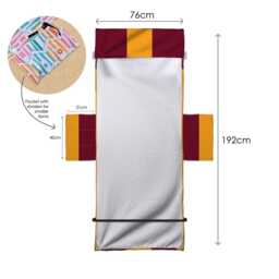 Bradford - 1999 Home Kit Orange Football Sunbed Towel With Pockets - thumbnail 3
